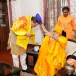 मुख्यमंत्री श्री पुष्कर सिंह धामी से गुरुवार को श्री केदारनाथ धाम के रावल श्री श्री श्री 1008 भीमाशंकर लिंग ने शिष्टाचार भेंट की